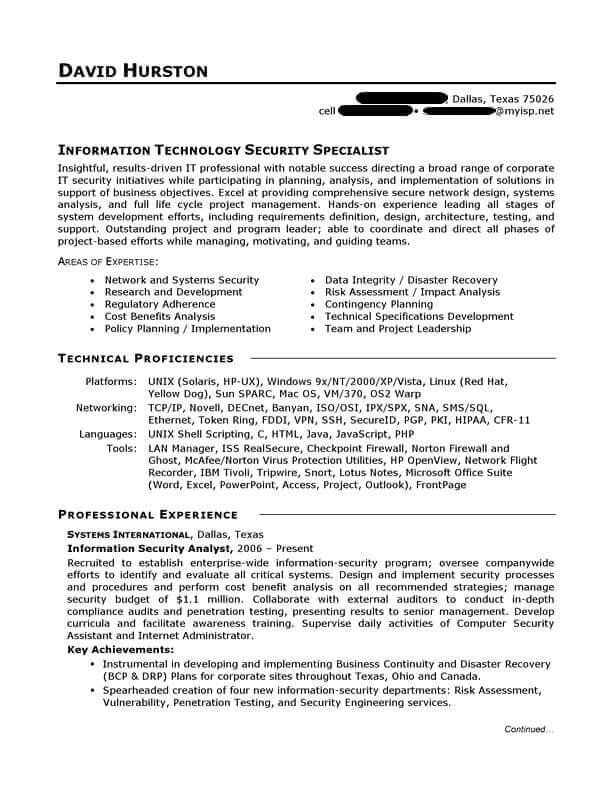 IT Resume Examples